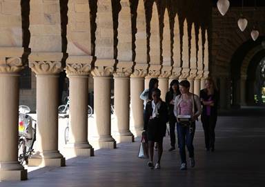 Stanford scored a lower carbon footprint because the unincorporated community has a high population of college students with lower household incomes, more compact housing and more sustainable transportation practices. Photo: Justin Sullivan, Getty / 2014 Getty Images