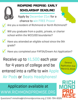 Early Deadline Scholarship Flyer