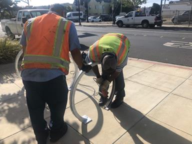 16th and Macdonald bike rack install