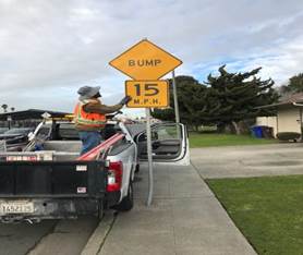 Bump 15 installed in front of 566 45th st.
